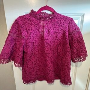 Pink Laced Laundry by Shelli Segal High-Neck Top